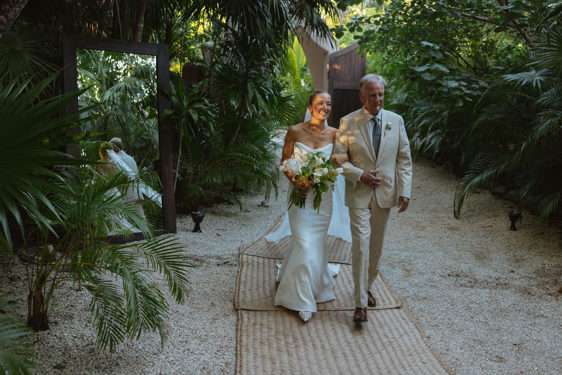 Kelly & Quino · walking down the aisle