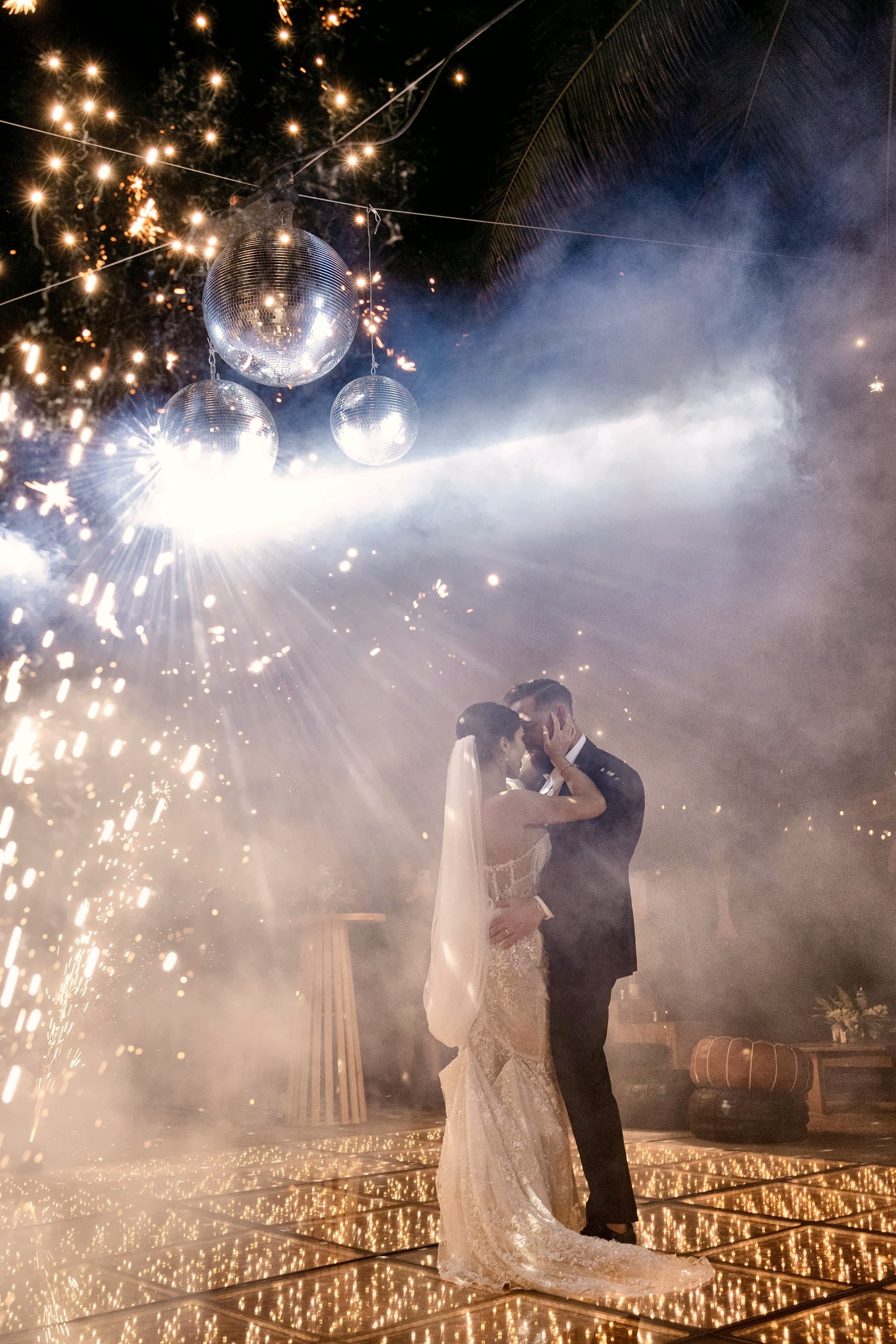 First dance with cold sparklers