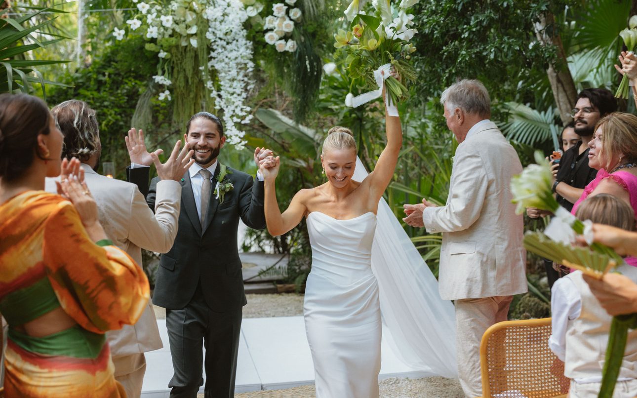 Petal exit after the ceremony