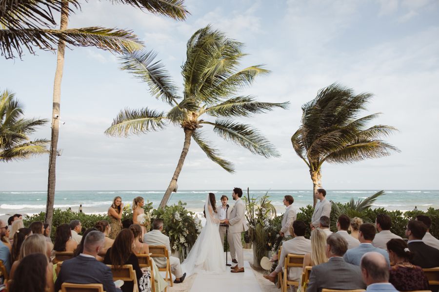 Allie & Ryan's beach ceremony at Hotel Panamera with their guests